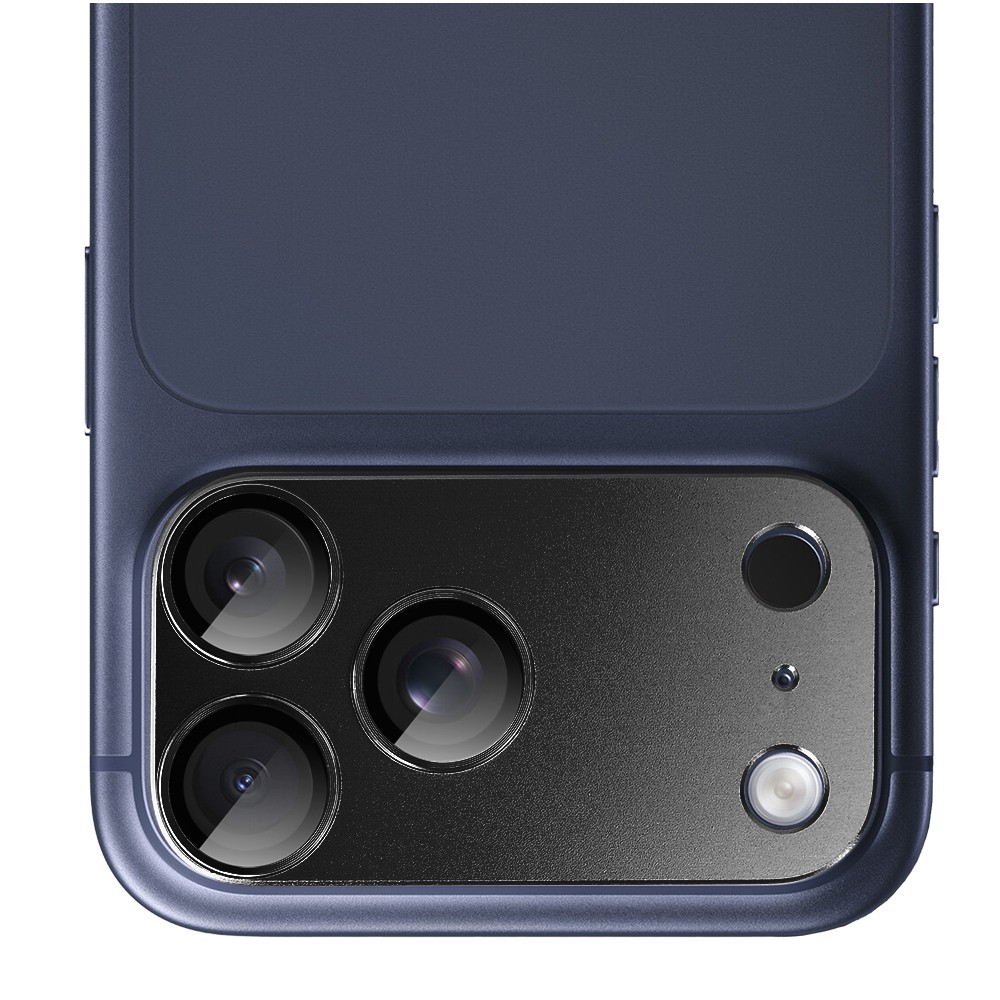 iPhone 17 Pro gładka metalowa osłona na cały panel aparatu, wbudowane szkła 9H, czarnaczarny ip 17 Pro-2