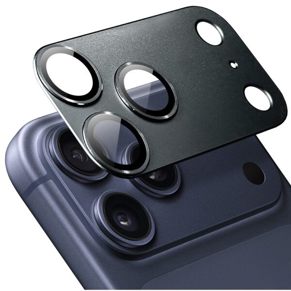 iPhone 17 Pro gładka metalowa osłona na cały panel aparatu, wbudowane szkła 9H, czarnaczarny ip 17 Pro
