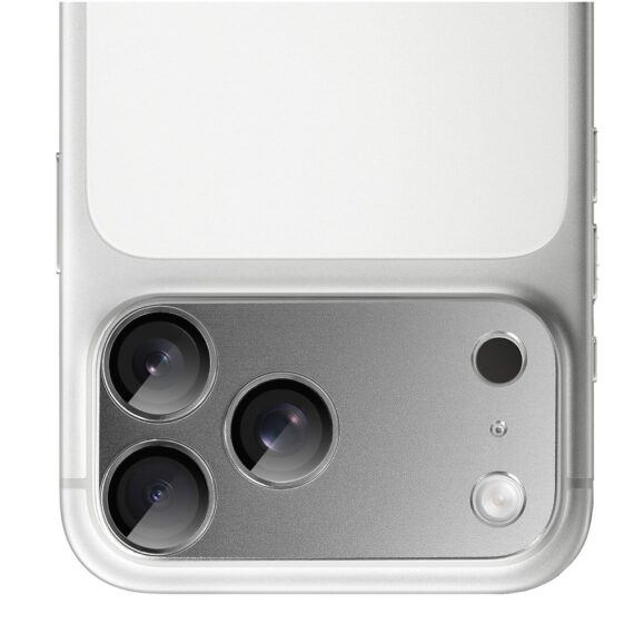 iPhone 17 Pro gładka metalowa osłona na cały panel aparatu, wbudowane szkła 9H, tytanowaszary 17 Pro-2