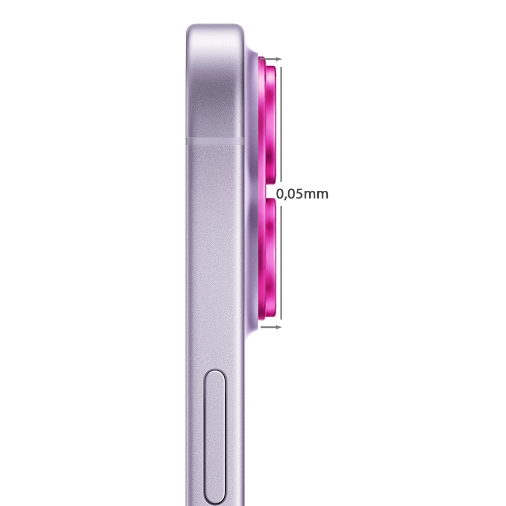 iPhone 17 gładka metalowa osłona na cały aparat, wbudowane szkła 9H, różowaróżowa-3