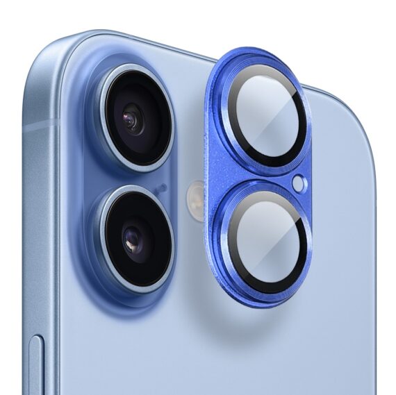iPhone 17 gładka metalowa osłona na cały aparat, wbudowane szkła 9H, ultramarynaultramaryna-1
