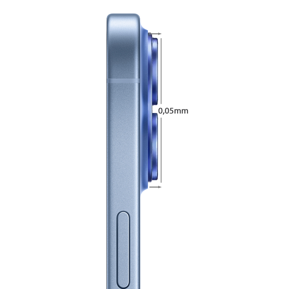 iPhone 17 gładka metalowa osłona na cały aparat, wbudowane szkła 9H, ultramarynaultramaryna-3