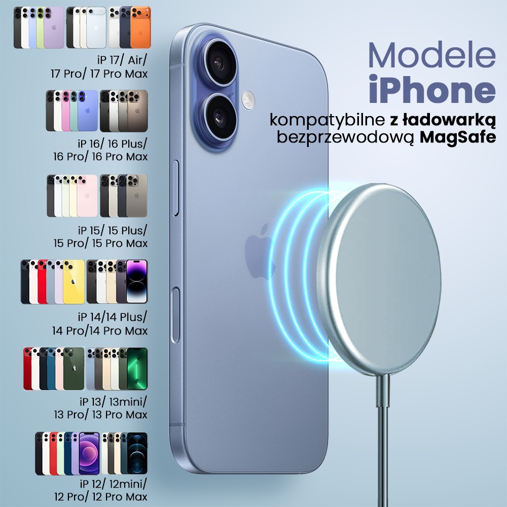 iPhone, które będą kompatybilne z ładowarką bezprzewodową MagSafe2025