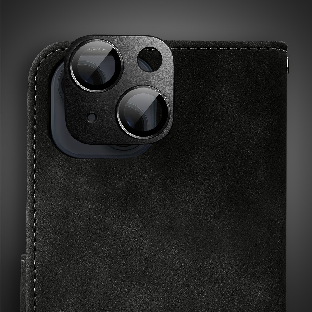 Etui do iPhone 14 książkowe Velvet Touch, aksamitne, portfelowe z zamknięciem, czarne (9)