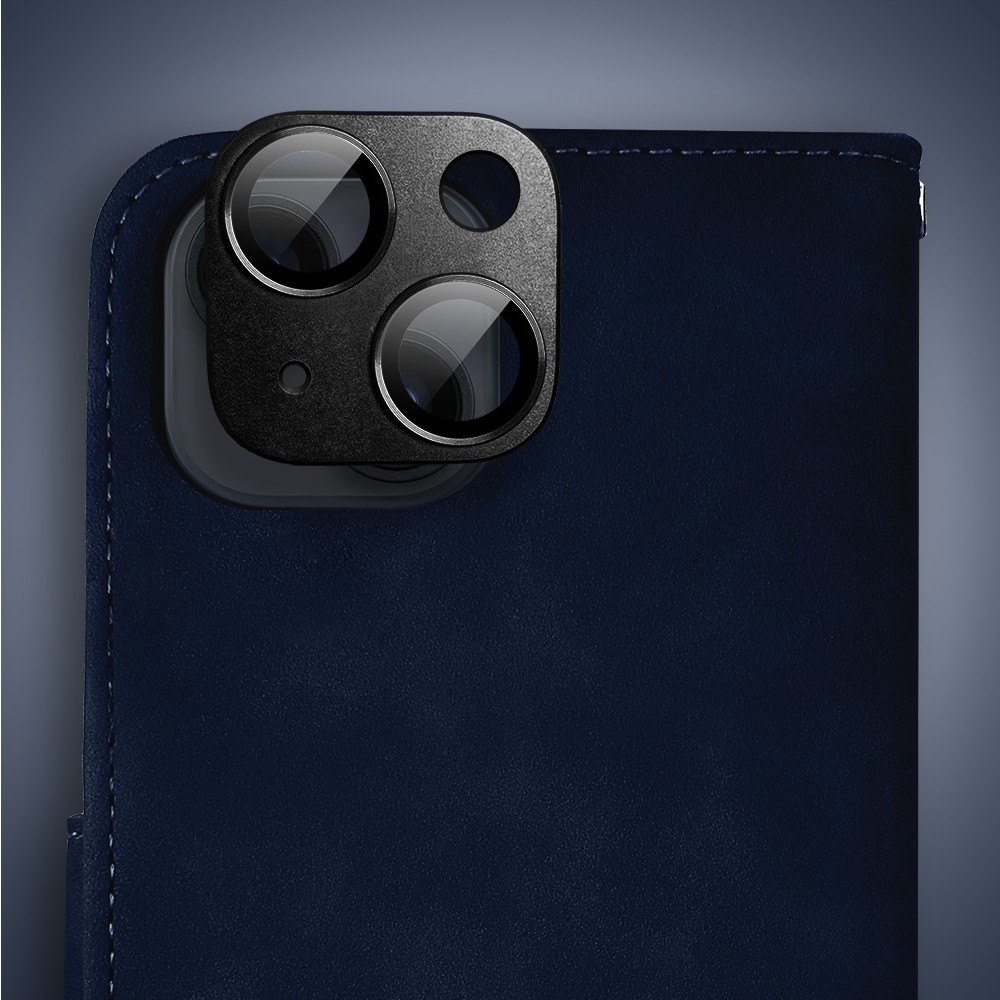 Etui do iPhone 14 książkowe Velvet Touch, aksamitne, portfelowe z zamknięciem, granatowe (9)