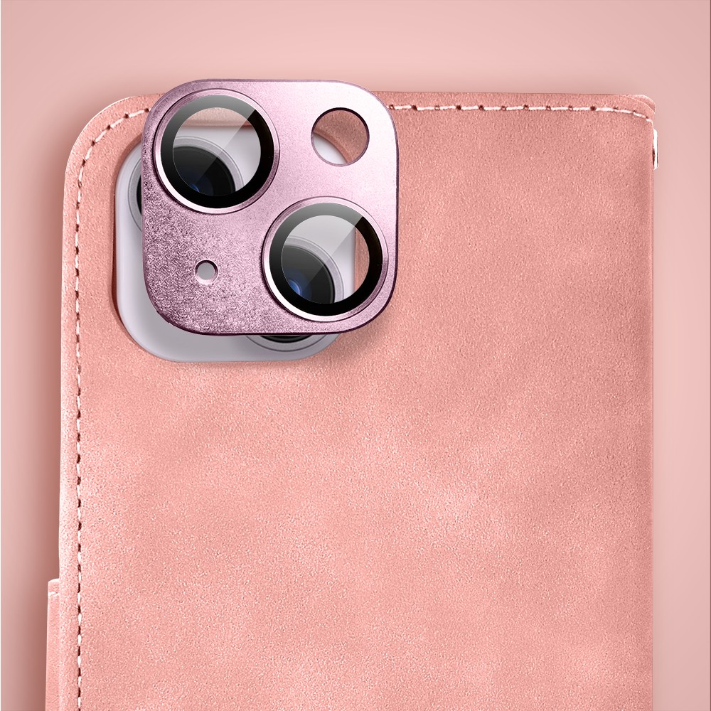 Etui do iPhone 14 książkowe Velvet Touch, aksamitne, portfelowe z zamknięciem, różowe (9)