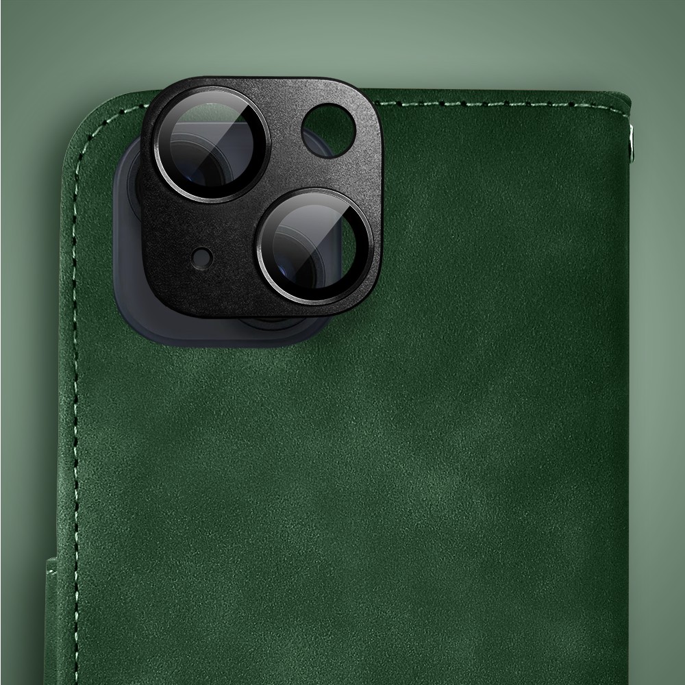 Etui do iPhone 14 książkowe Velvet Touch, aksamitne, portfelowe z zamknięciem, zielone (9)