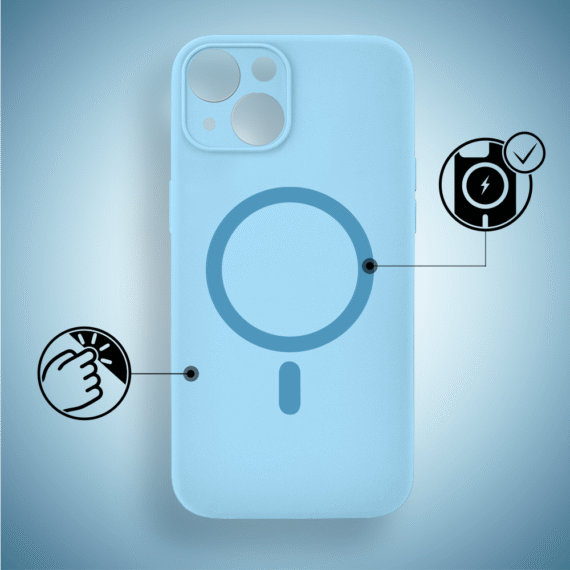 Etui do iPhone 15, silikonowe z MagSafe, mikrofibr (8)