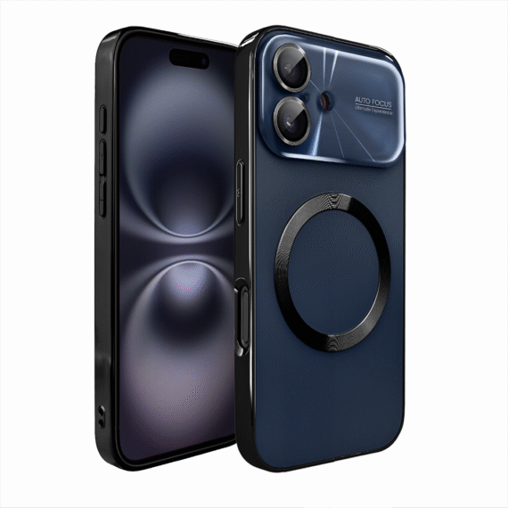 Etui do iPhone 16 Noble Brush z MagSafe i osłoną na aparat, czarne, granatowe (2)