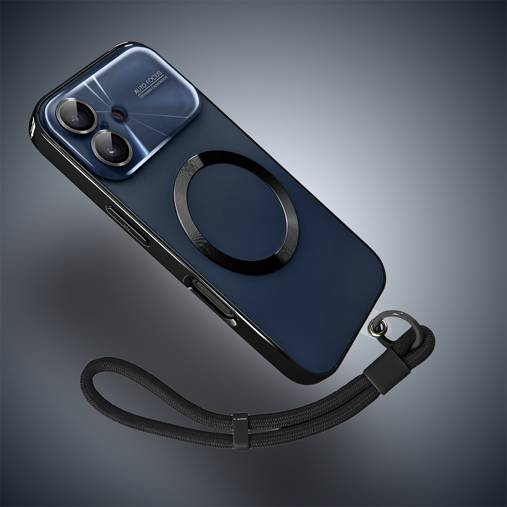 Etui do iPhone 16 Noble Brush z MagSafe i osłoną na aparat, czarne, granatowe (5)