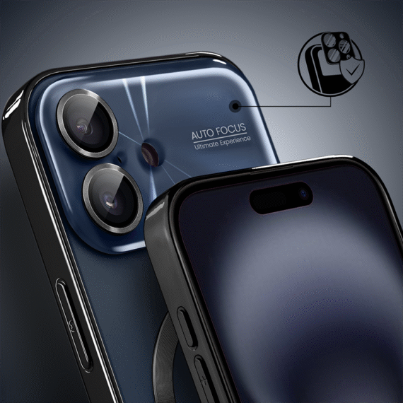 Etui do iPhone 16 Noble Brush z MagSafe i osłoną na aparat, czarne, granatowe (6)