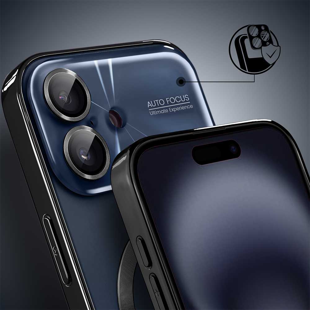 Etui do iPhone 16 Noble Brush z MagSafe i osłoną na aparat, czarne, granatowe (6)