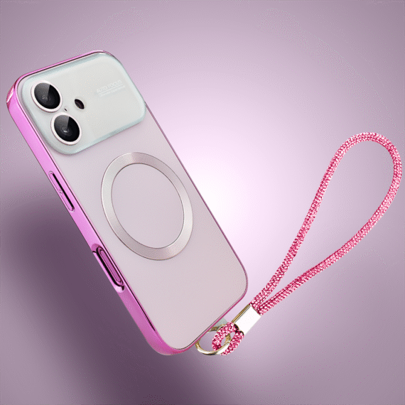 Etui do iPhone 16 Noble Brush z MagSafe i osłoną na aparat, różowe (3)