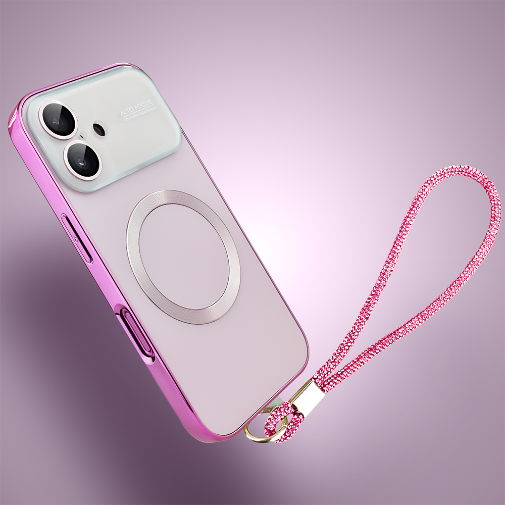 Etui do iPhone 16 Noble Brush z MagSafe i osłoną na aparat, różowe (3)