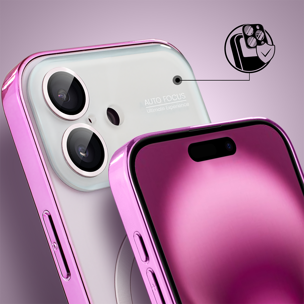 Etui do iPhone 16 Noble Brush z MagSafe i osłoną na aparat, różowe (4)