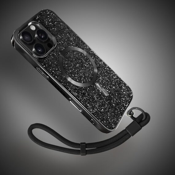 Etui do iPhone 16 Pro MagSafe Tresury Case, diamentowe, z błyszczącą ramką, czarne (5) Etui do iPhone 16 Pro MagSafe Tresury Case, diamentowe, z błyszczącą ramką, czarne (5)