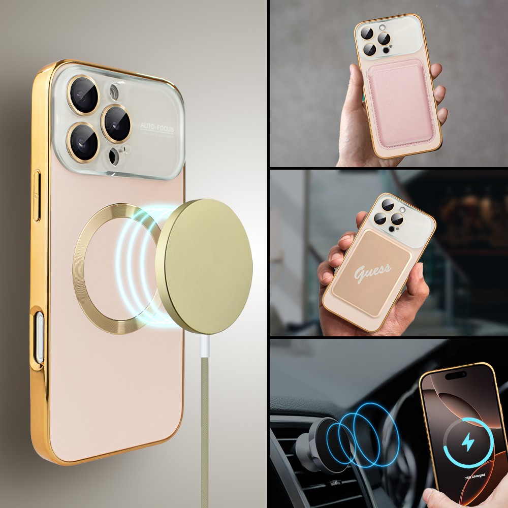 Etui do iPhone 16 Pro Max Noble Brush z MagSafe i osłoną na aparat, złote Obszar kompozycji 3
