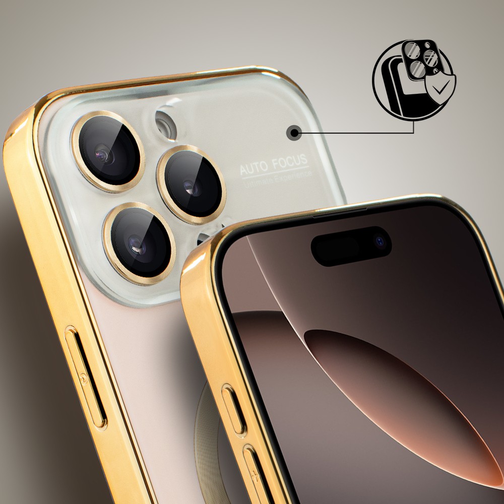 Etui do iPhone 16 Pro Max Noble Brush z MagSafe i osłoną na aparat, złote Obszar kompozycji 5