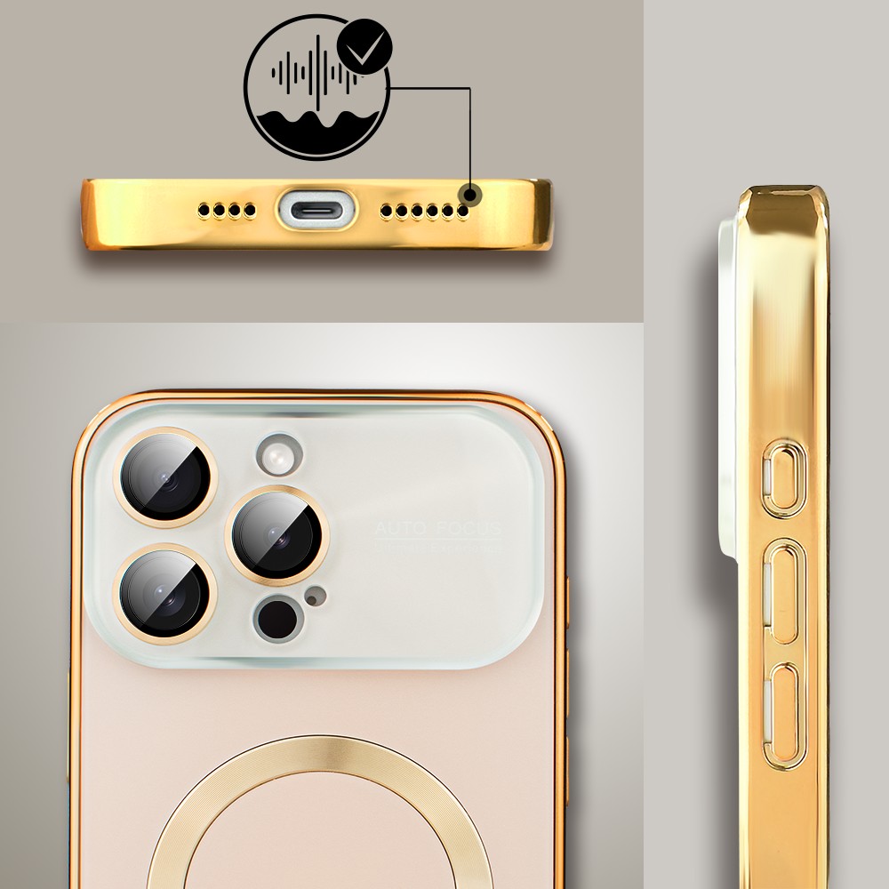 Etui do iPhone 16 Pro Max Noble Brush z MagSafe i osłoną na aparat, złote Obszar kompozycji 6
