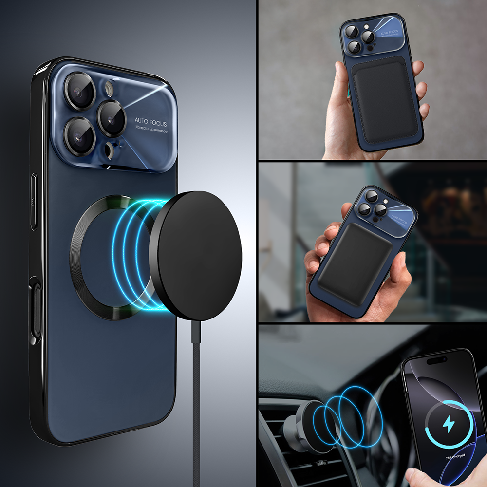 Etui do iPhone 16 Pro Noble Brush z MagSafe i osłoną na aparat, czarny granat (4)