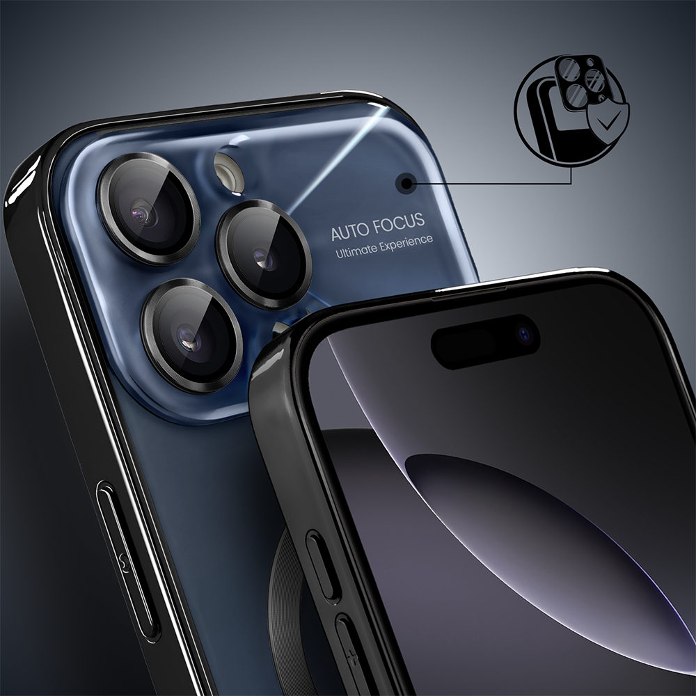 Etui do iPhone 16 Pro Noble Brush z MagSafe i osłoną na aparat, czarny granat (6)