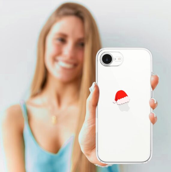 Etui do iPhone 16e, czapka Mikołaja, przeźroczyste 16 e-5