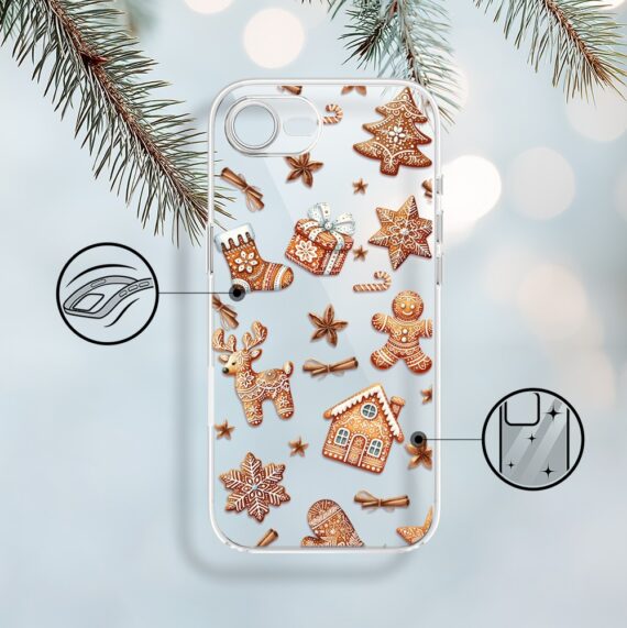 Etui do iPhone 16e, magia pierniczków, przeźroczyste 16 e-2