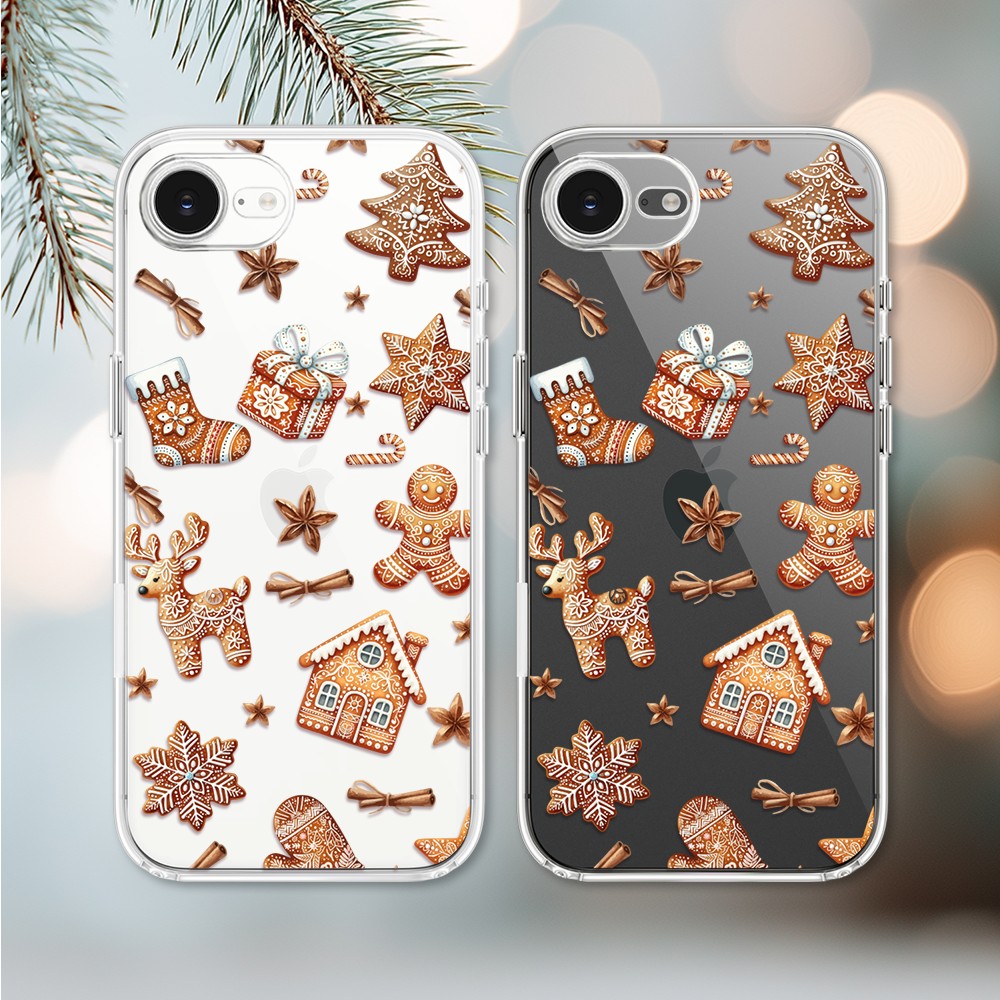 Etui do iPhone 16e, magia pierniczków, przeźroczyste 16 e-3