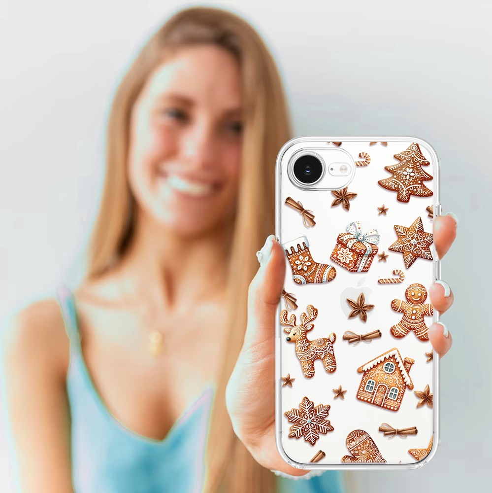 Etui do iPhone 16e, magia pierniczków, przeźroczyste 16 e-5