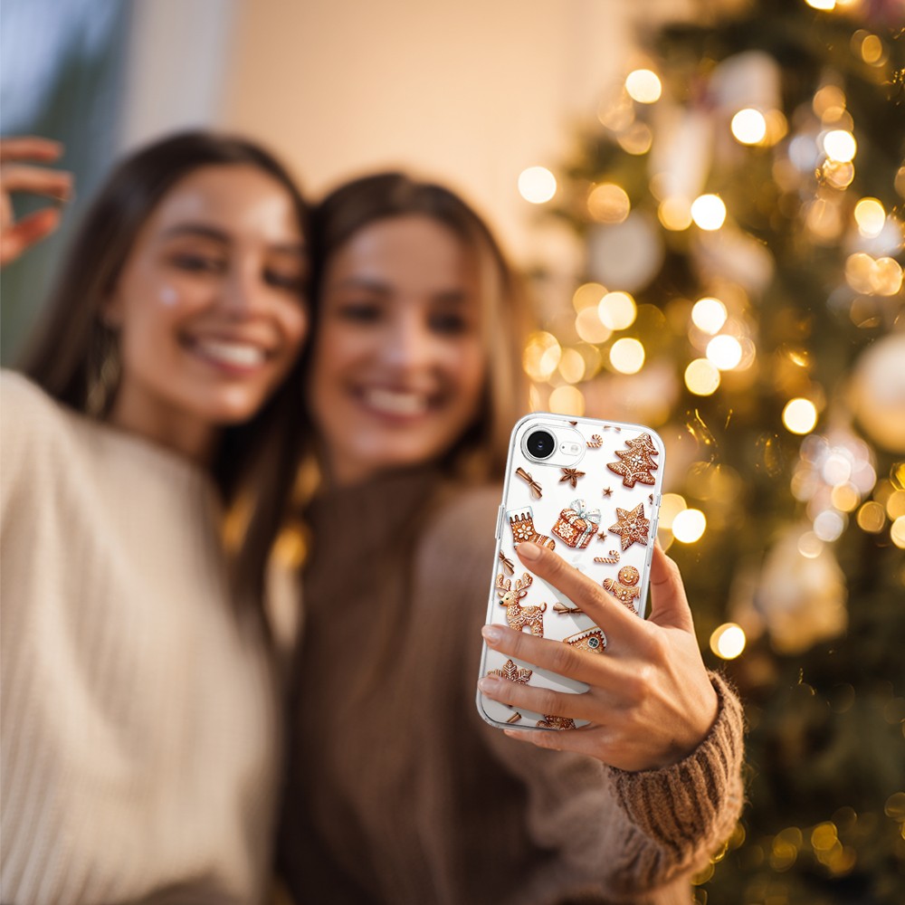 Etui do iPhone 16e, magia pierniczków, przeźroczyste 16 e