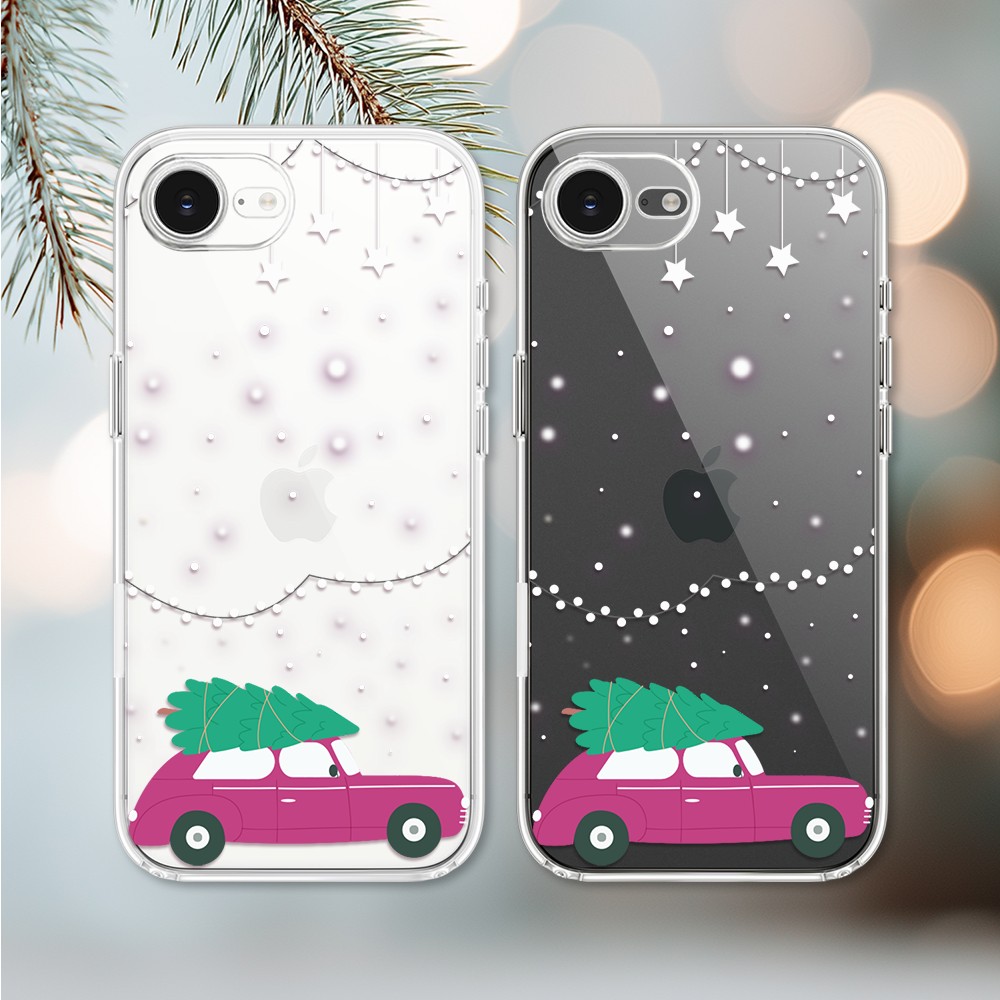 Etui do iPhone 16e, podróż do świąt, przeźroczyste 16 e-3