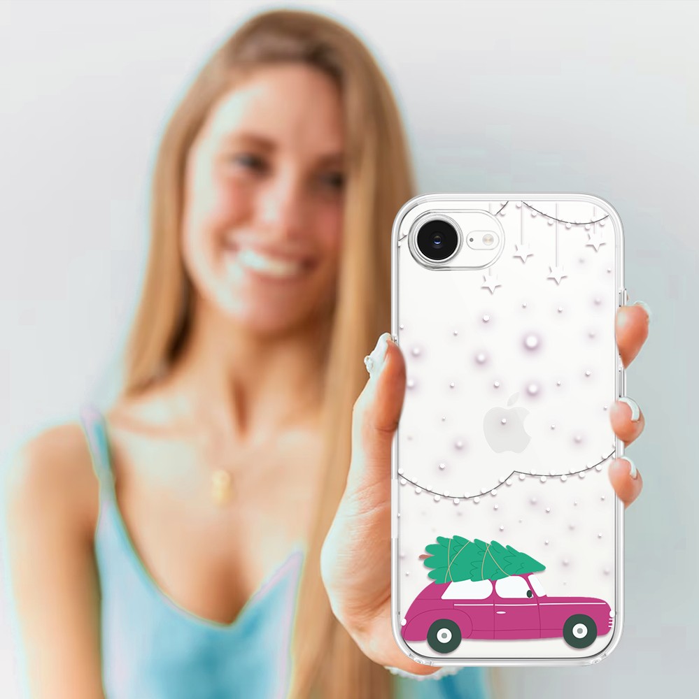 Etui do iPhone 16e, podróż do świąt, przeźroczyste 16 e-5