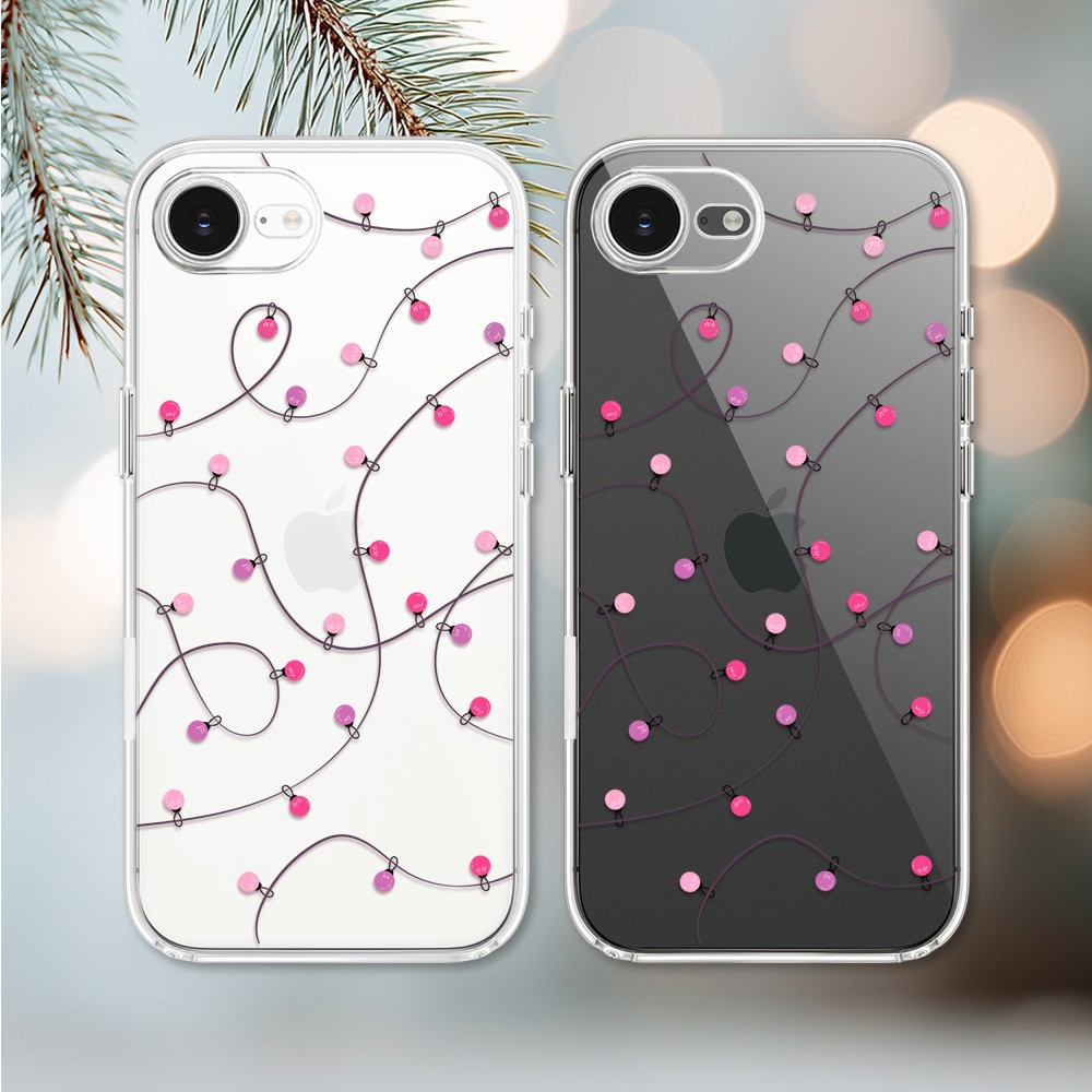 Etui do iPhone 16e, światełka świąteczne, przeźroczyste 16 e-3