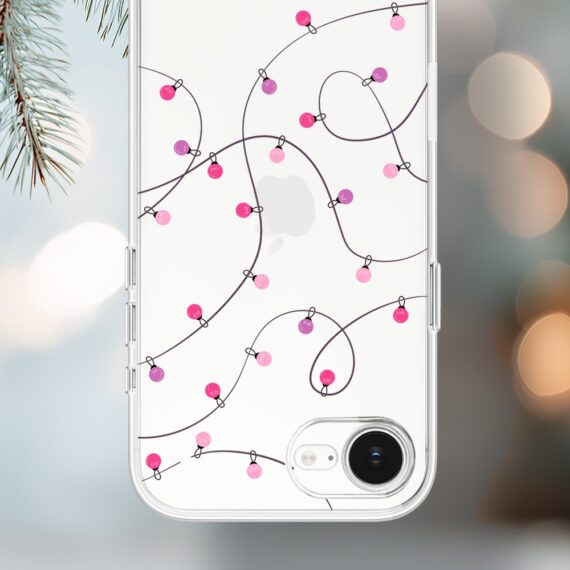 Etui do iPhone 16e, światełka świąteczne, przeźroczyste 16 e-4