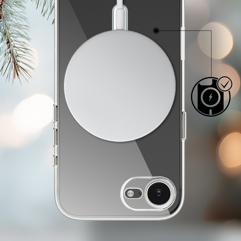 Etui do iPhone 16e z MagSafe, czapka Mikołaja, przeźroczyste 16 e-4