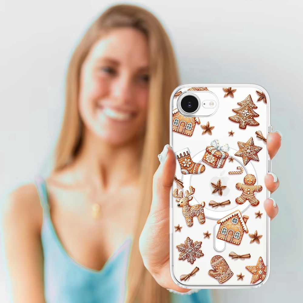 Etui do iPhone 16e z MagSafe, magia pierniczków, przeźroczyste 16 e-5