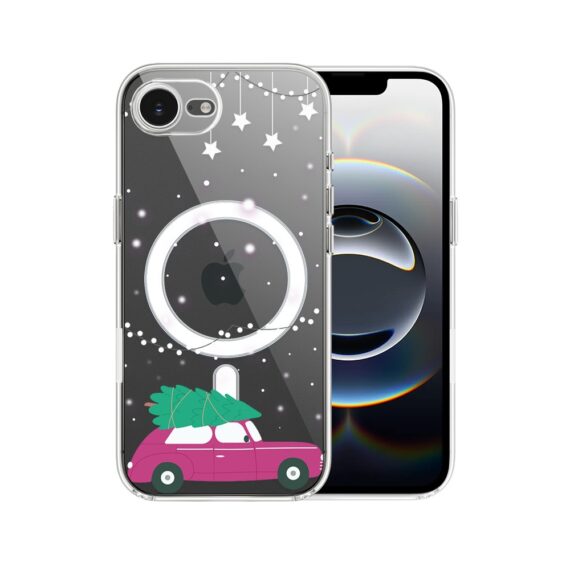 Etui do iPhone 16e z MagSafe, podróż do świąt, przeźroczyste 16 e-1