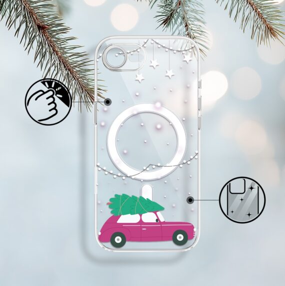 Etui do iPhone 16e z MagSafe, podróż do świąt, przeźroczyste 16 e-2