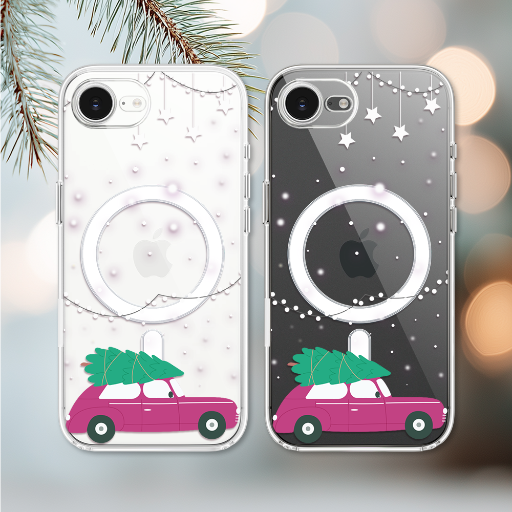 Etui do iPhone 16e z MagSafe, podróż do świąt, przeźroczyste 16 e-3