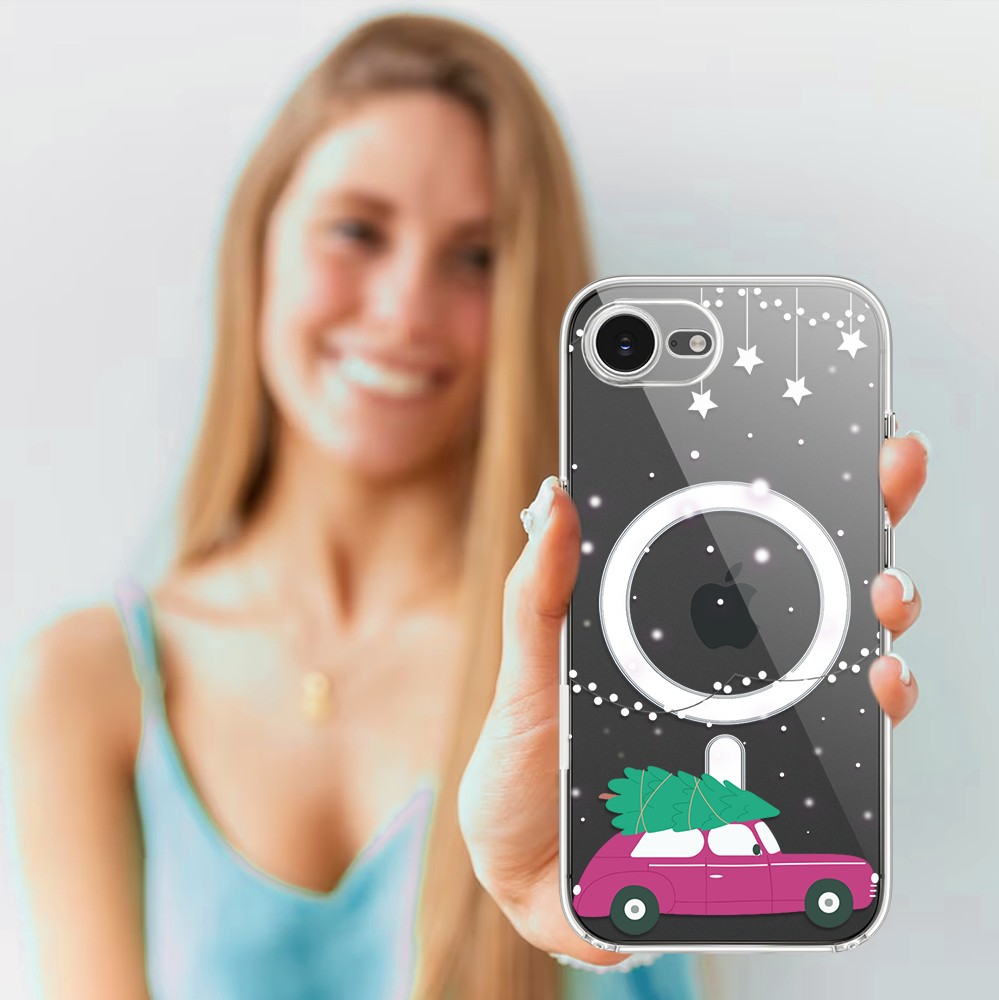 Etui do iPhone 16e z MagSafe, podróż do świąt, przeźroczyste 16 e-5