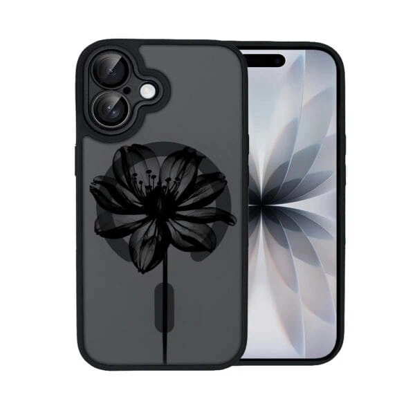 Etui do iPhone 17 Color Flush z MagSafe, z osłoną aparatu, czarny kwiat, czarne