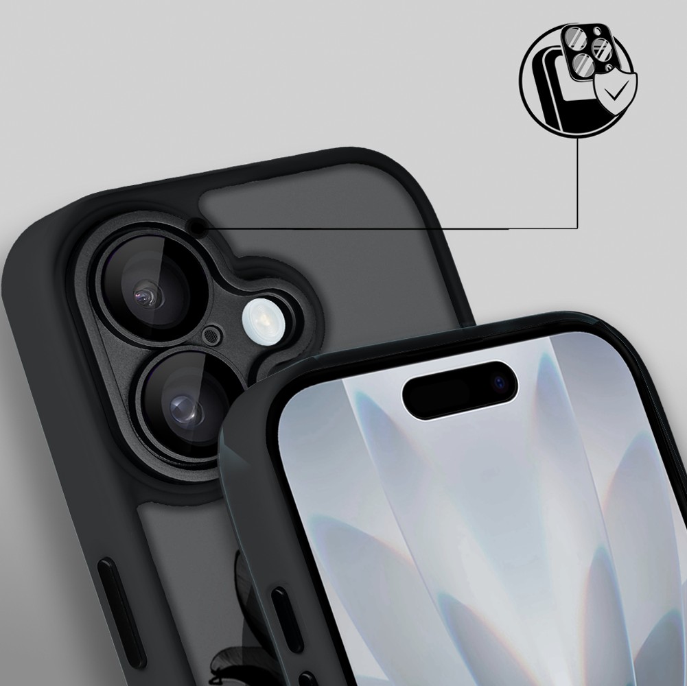 Etui do iPhone 17 Color Flush z MagSafe, z osłoną aparatu, czarny kwiat, czarne (5)