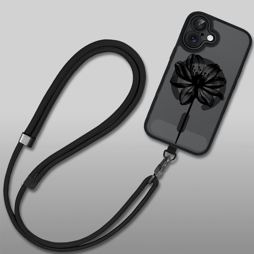 Etui do iPhone 17 Color Flush z MagSafe, z osłoną aparatu, czarny kwiat, czarne (6)