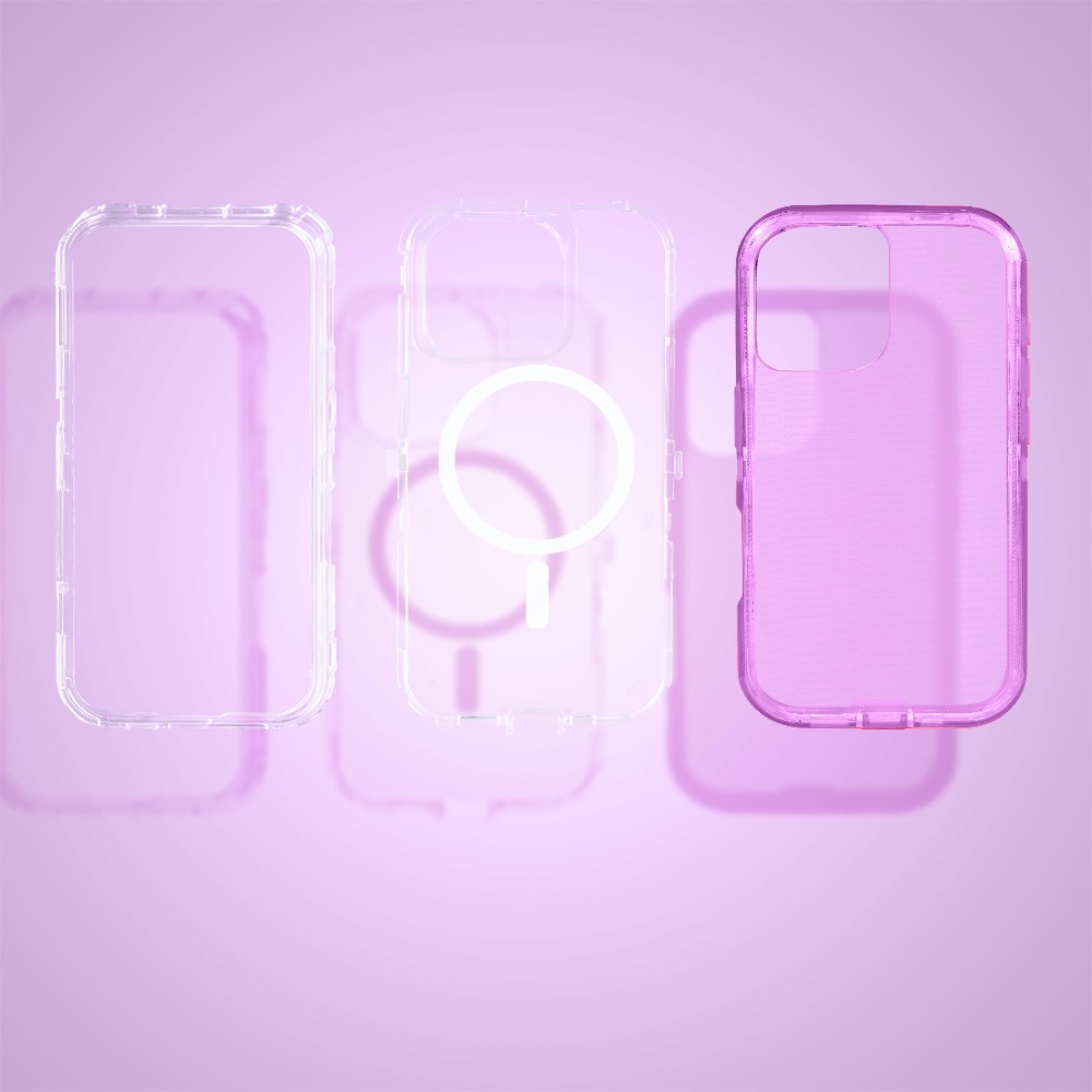 Etui do iPhone 17 Crystal Armor Magsafe, Anti-Drop pancerne 3w1, ametyst (1)