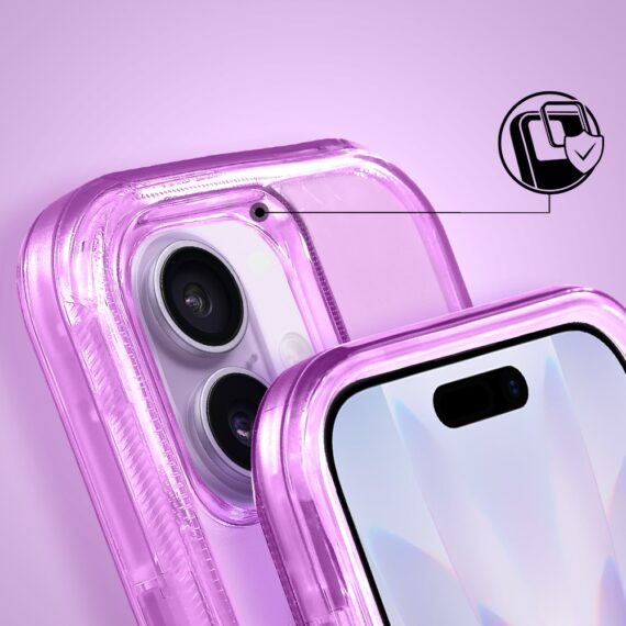 Etui do iPhone 17 Crystal Armor Magsafe, Anti-Drop pancerne 3w1, ametyst (3)