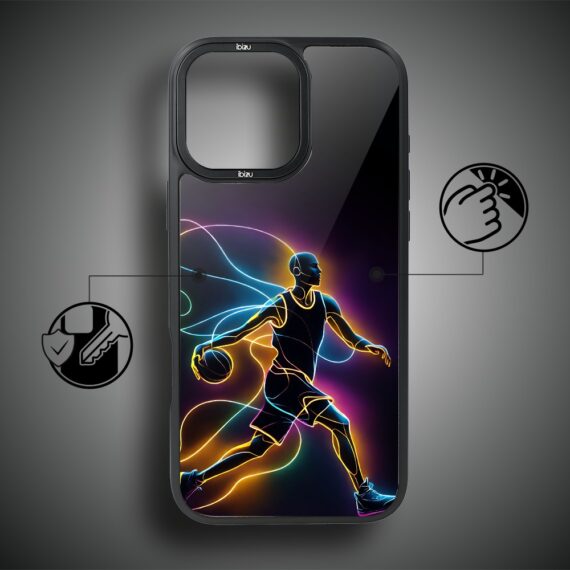 Etui do iPhone 17 IBIZU DropGuard Matt z MagSafe, Barwy Szkła, #ElectroMove, Duch koszykówki (3)
