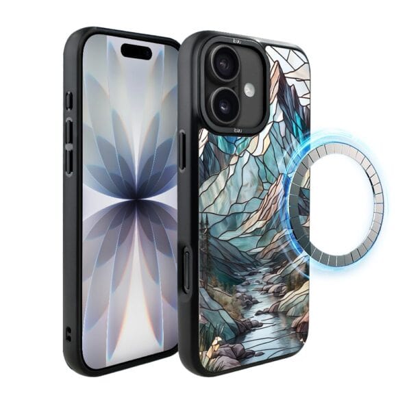 Etui do iPhone 17 IBIZU DropGuard Matt z MagSafe, Barwy Szkła, Górski potok