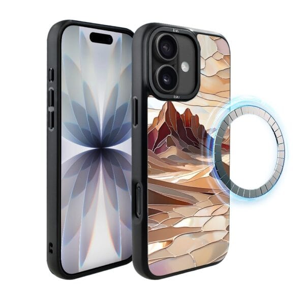 Etui do iPhone 17 IBIZU DropGuard Matt z MagSafe, Barwy Szkła, Pustynny spokój