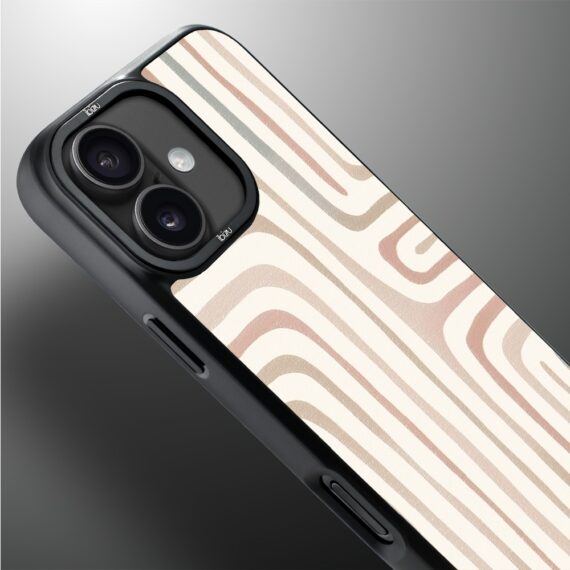 Etui do iPhone 17 IBIZU DropGuard Matt z MagSafe, Boho, Geometryczne linie (1)