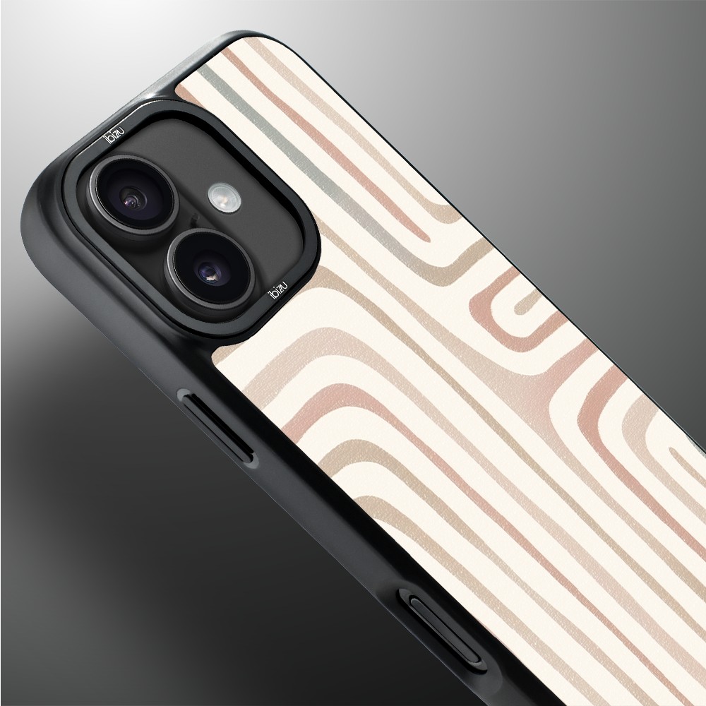 Etui do iPhone 17 IBIZU DropGuard Matt z MagSafe, Boho, Geometryczne linie (1)